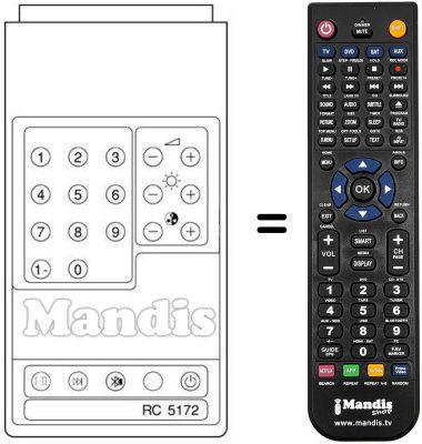 Mando a distancia equivalente Thomson RC5172 Mando a distancia equivalente Thomson RC5172