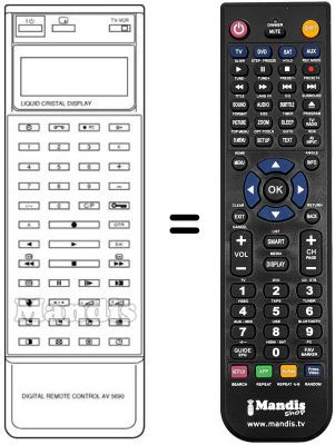 Mando a distancia equivalente Samsung RC5690 Mando a distancia equivalente Samsung RC5690