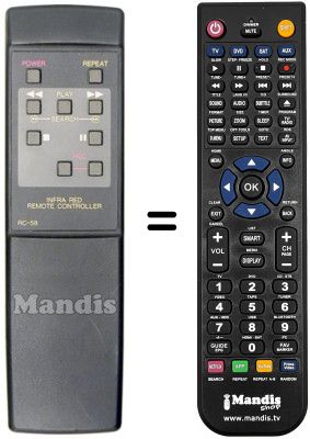 Mando a distancia equivalente RC58