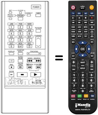 Mando a distancia equivalente RC9272