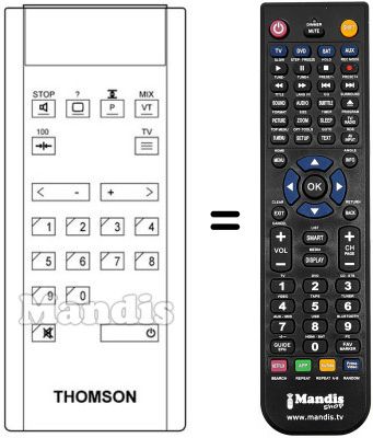 Mando a distancia equivalente Thomson TF5573PSN Mando a distancia equivalente Thomson TF5573PSN