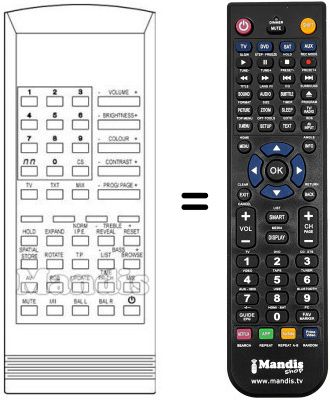 Télécommande équivalente RCU1709