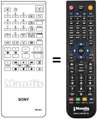 Mando a distancia equivalente Samsung RM663 Mando a distancia equivalente Samsung RM663