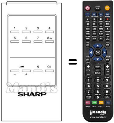Télécommande équivalente Sharp RRMCG0123CESA