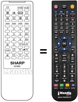 Télécommande équivalente Sharp RRMCG0959PESA