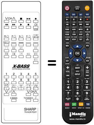 Replacement remote control Sharp RRMC-G1022BMSA