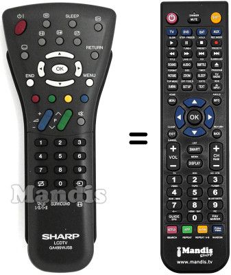 Mando a distancia equivalente Sharp LC-37RD1ERU