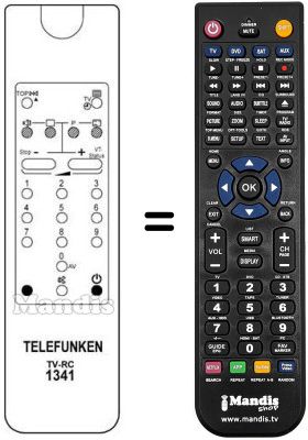Télécommande équivalente Telefunken S259AI Télécommande équivalente Telefunken S259AI