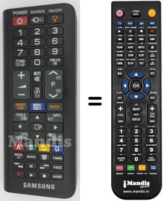 Replacement remote control Samsung UE46D8090YS/XZG Replacement remote control Samsung UE46D8090YS/XZG