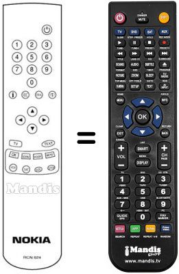 Télécommande équivalente Nokia MP55A2 Télécommande équivalente Nokia MP55A2