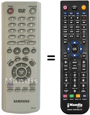 Télécommande équivalente Samsung SUP886 Télécommande équivalente Samsung SUP886