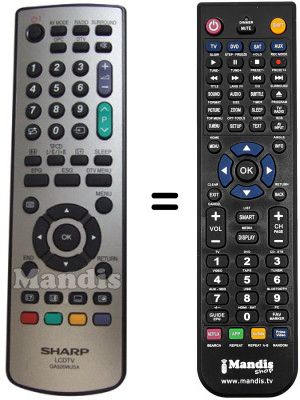 Replacement remote control Sharp LC-37SD1E