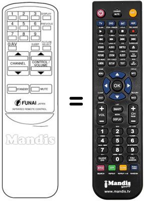 Replacement remote control Funai TV2000AMK6