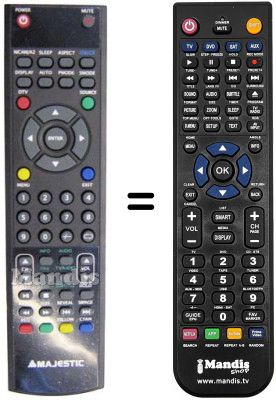 Télécommande équivalente MAJESTIC TVD-22 TFT