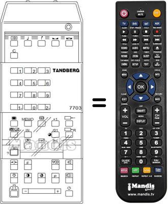 Replacement remote control Tandberg 677FO3046
