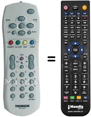 Télécommande équivalente Thomson 21655620 Télécommande équivalente Thomson 21655620