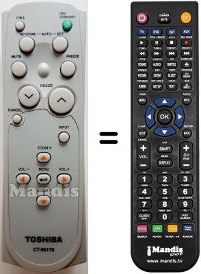 Télécommande équivalente Toshiba TLP-T70M Télécommande équivalente Toshiba TLP-T70M