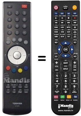 Télécommande équivalente Toshiba ZG4187F Télécommande équivalente Toshiba ZG4187F
