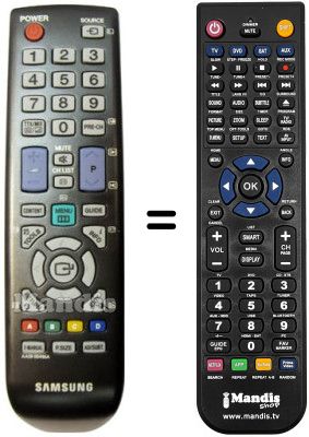 Télécommande équivalente Samsung UE32D4003 Télécommande équivalente Samsung UE32D4003