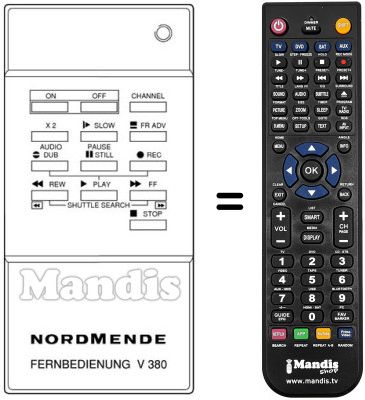 Mando a distancia equivalente NordMende V303PSN Mando a distancia equivalente NordMende V303PSN