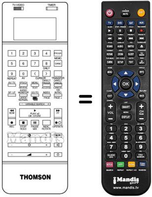 Télécommande équivalente Thomson V630 Télécommande équivalente Thomson V630