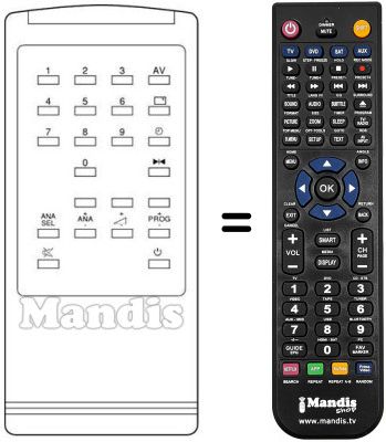 Replacement remote control DENKO CTV3693