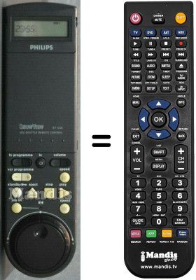 Mando a distancia equivalente Philips VR948 Mando a distancia equivalente Philips VR948