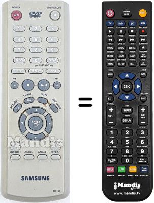 Mando a distancia equivalente Samsung DVD-P142 Mando a distancia equivalente Samsung DVD-P142