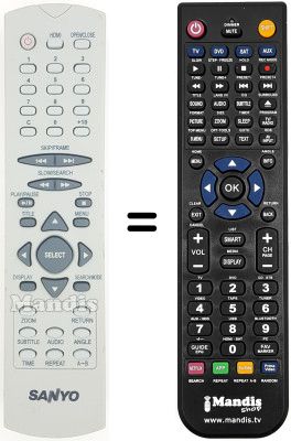 Mando a distancia equivalente Vestel DVD2300