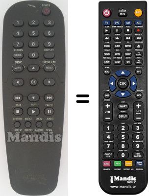 Replacement remote control Philips DVD612 / 001 Replacement remote control Philips DVD612 / 001