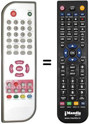 Replacement remote control DANYSTAR DVB-T136