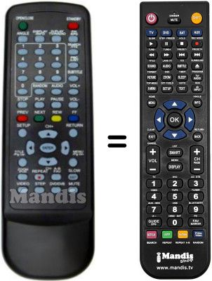 Mando a distancia equivalente AUDIOLA DVX 2264D USB REC