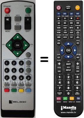 Télécommande équivalente Belson BST1005