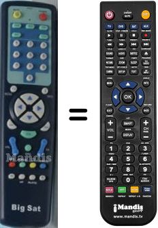 Replacement remote control Bigsat DSR5500 DELUXE Replacement remote control Bigsat DSR5500 DELUXE