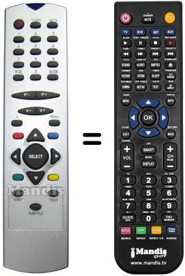 Télécommande équivalente Crown CDST935