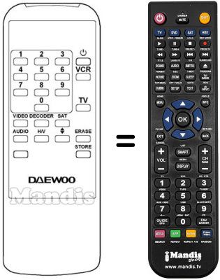 Replacement remote control Daewoo DSR2000 Replacement remote control Daewoo DSR2000