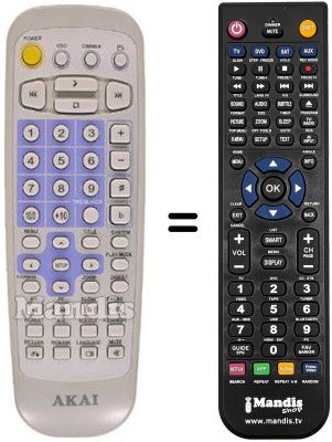 Mando a distancia equivalente Akai DV-P3550