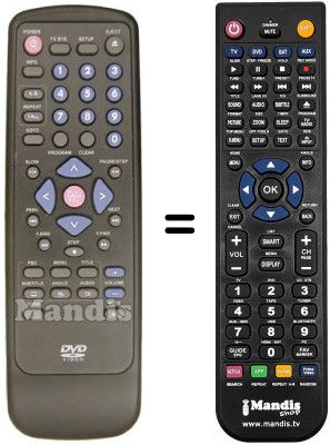 Mando a distancia equivalente Roadstar DVD2042H