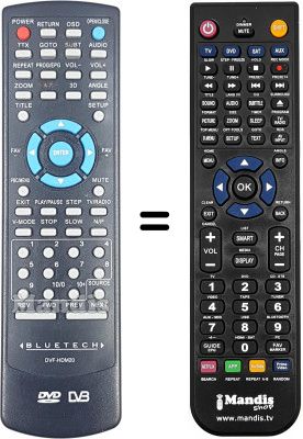 Mando a distancia equivalente BLUETECH DVFHDM20 Mando a distancia equivalente BLUETECH DVFHDM20