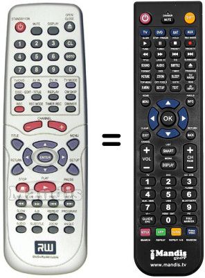 Replacement remote control Hyundai DVR530H Replacement remote control Hyundai DVR530H