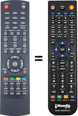 Replacement remote control Supratech LV6TMPVR4-SAT-DTT-NOT-ONLY-TV