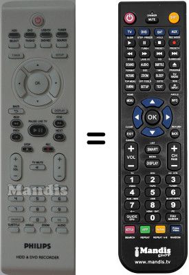 Replacement remote control Philips DVD-R3360H