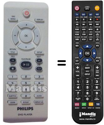 Mando a distancia equivalente Philips DVP5960