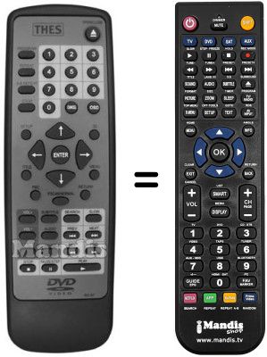 Replacement remote control THES DV288B