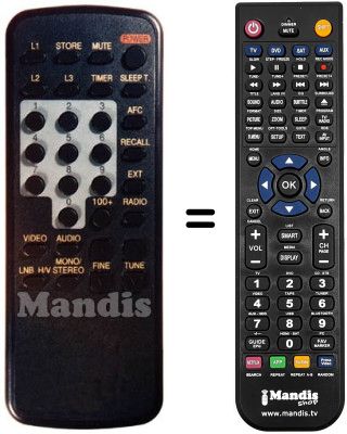 Replacement remote control Bruns SAT150-9201