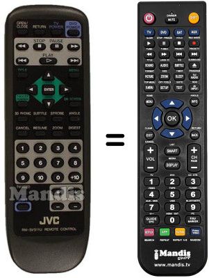 Mando a distancia equivalente JVC RM-SV511U