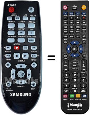 Mando a distancia equivalente Samsung DVD-C450 Mando a distancia equivalente Samsung DVD-C450
