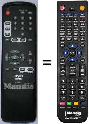 Mando a distancia equivalente Thomson DVD400SA