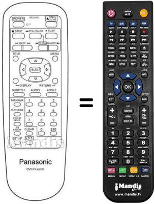 Replacement remote control Panasonic DVD-A150