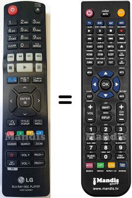 Replacement remote control LG HVS59054